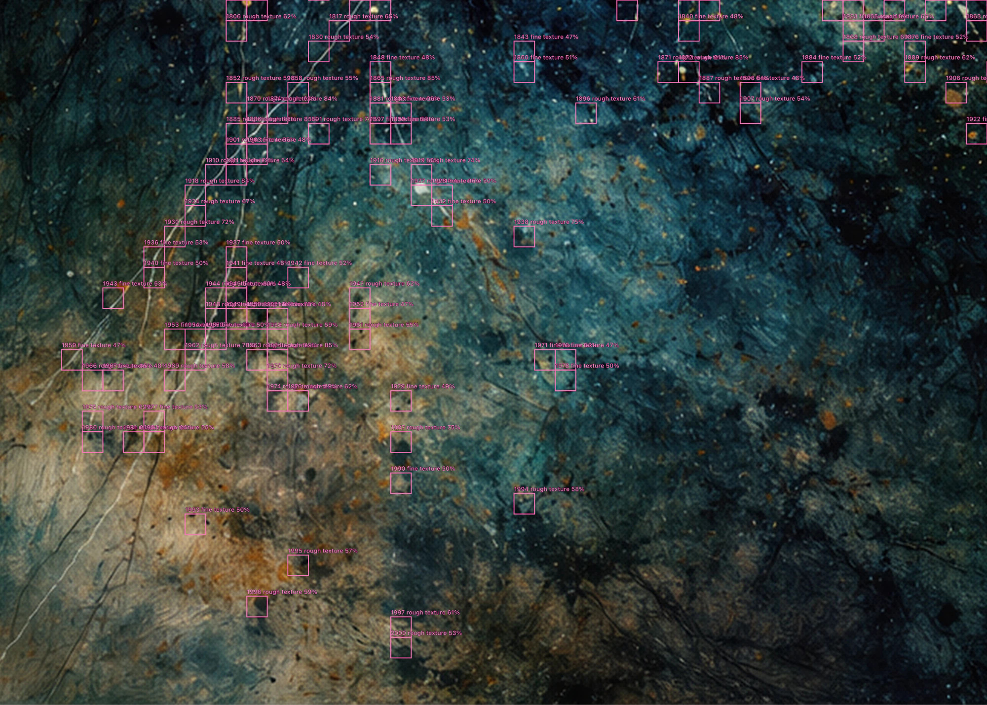 Earth-tone painting variation with detected regions